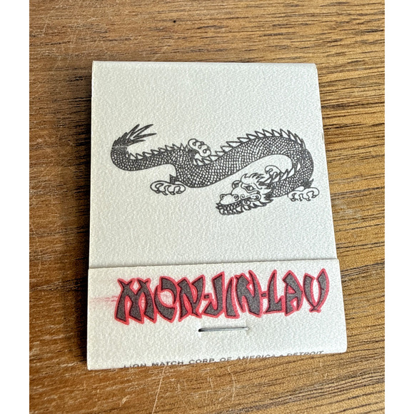 Troy Michigan Restaurant Mon Jin Lau Asian Sushi Matchbook Vintage Chinese Food
